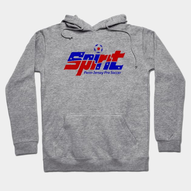 Defunct Penn-Jersey Spirit APSL Soccer 1991 Hoodie by LocalZonly